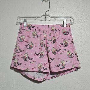 Tyler's Caticorn Mermaid Cat Swim Shorts Youth Medium Pink Graphic Print Beach